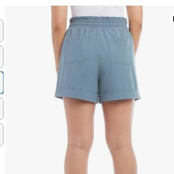 Danskin Ladies' Paperbag Short 4" Inseam, Blue (Stormy Weather) Size L,(1238) - Picture 2 of 12